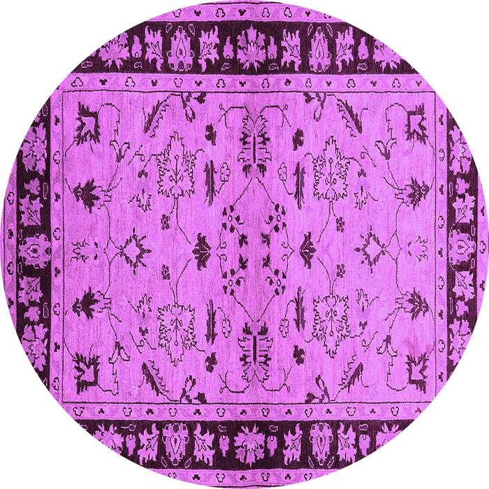 Round Machine Washable Oriental Purple Industrial Area Rugs, wshurb849pur