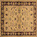 Square Oriental Brown Industrial Rug, urb849brn