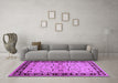 Machine Washable Oriental Purple Industrial Area Rugs in a Living Room, wshurb849pur