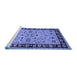 Sideview of Machine Washable Oriental Blue Industrial Rug, wshurb849blu