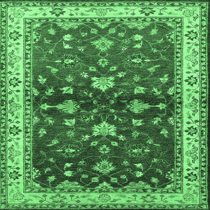 Square Oriental Emerald Green Industrial Rug, urb850emgrn
