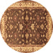 Round Oriental Brown Industrial Rug, urb850brn