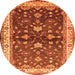 Round Oriental Orange Industrial Rug, urb850org