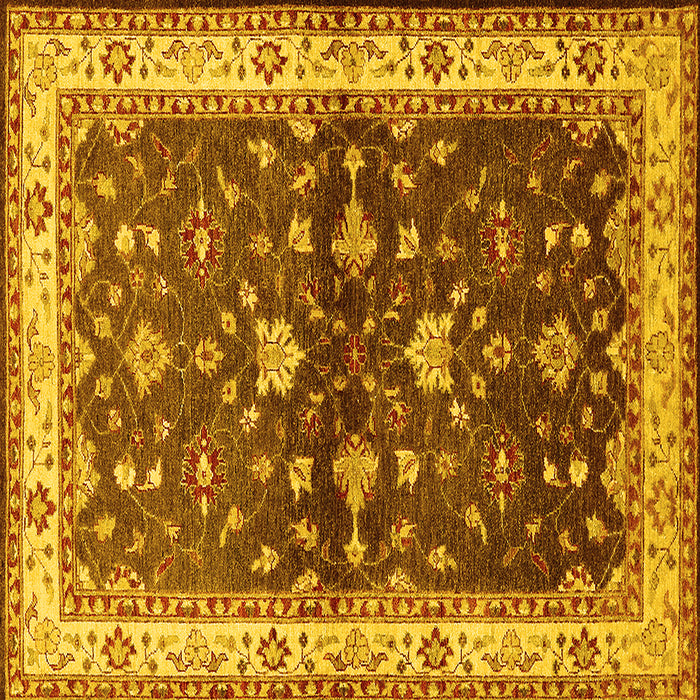 Square Oriental Yellow Industrial Rug, urb850yw