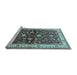 Sideview of Machine Washable Oriental Light Blue Industrial Rug, wshurb850lblu