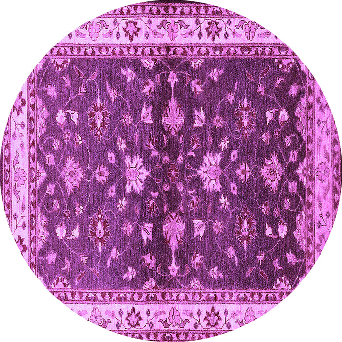 Round Machine Washable Oriental Purple Industrial Area Rugs, wshurb850pur