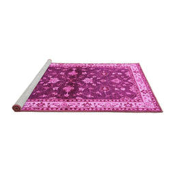 Sideview of Machine Washable Oriental Pink Industrial Rug, wshurb850pnk