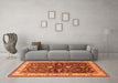 Machine Washable Oriental Orange Industrial Area Rugs in a Living Room, wshurb850org