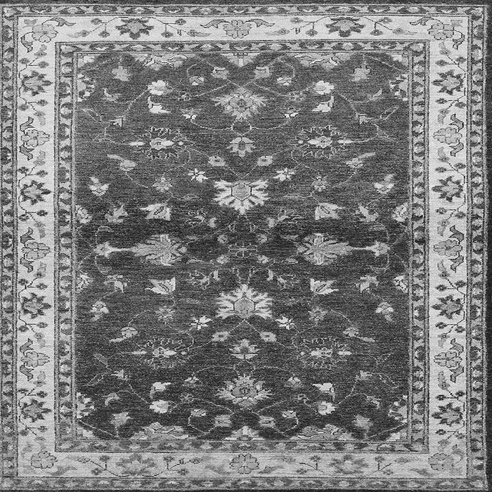 Square Machine Washable Oriental Gray Industrial Rug, wshurb850gry