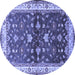 Round Oriental Blue Industrial Rug, urb850blu