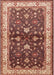 Mid-Century Modern Sandy Brown Oriental Rug, urb850