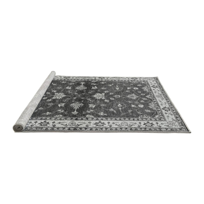 Sideview of Machine Washable Oriental Gray Industrial Rug, wshurb850gry