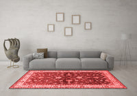 Machine Washable Oriental Red Industrial Rug, wshurb850red