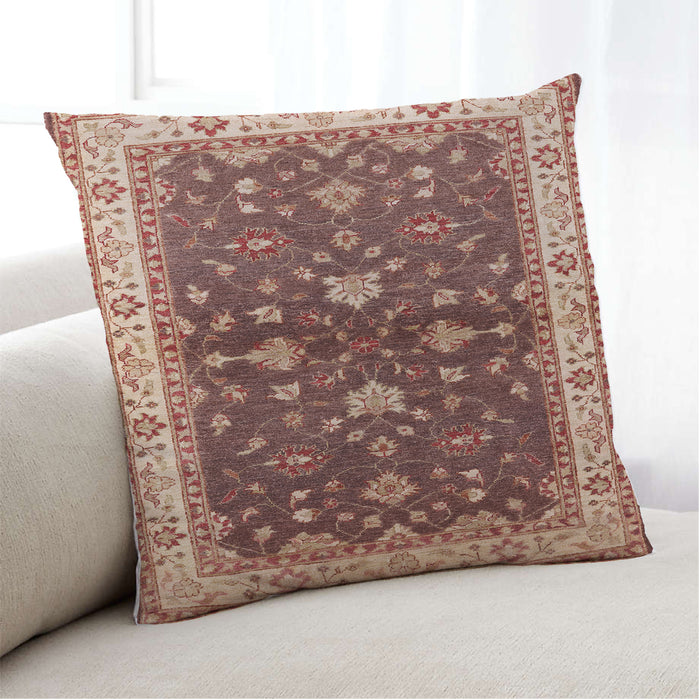 Lifestyle Image of Mid-Century Modern Urban Square Sandy Brown Throw Pillow, 18 inch by 18 inch, pwurb850