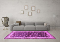 Machine Washable Oriental Purple Industrial Rug, wshurb850pur