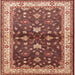 Square Mid-Century Modern Sandy Brown Oriental Rug, urb850