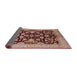 Sideview of Mid-Century Modern Dark Salmon Pink Oriental Rug, urb851