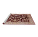 Sideview of Machine Washable Industrial Modern Dark Salmon Pink Rug, wshurb851