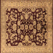 Square Oriental Brown Industrial Rug, urb851brn