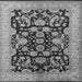 Square Machine Washable Oriental Gray Industrial Rug, wshurb851gry