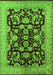 Machine Washable Oriental Green Industrial Area Rugs, wshurb851grn