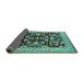 Sideview of Oriental Turquoise Industrial Rug, urb851turq