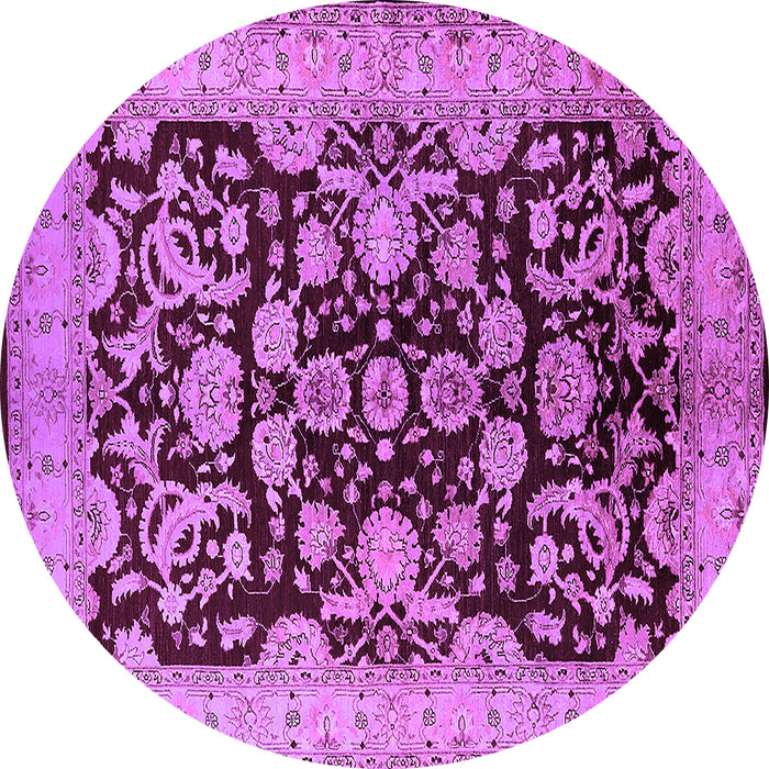 Round Oriental Purple Industrial Rug, urb851pur