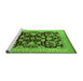 Sideview of Machine Washable Oriental Green Industrial Area Rugs, wshurb851grn