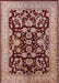 Mid-Century Modern Dark Salmon Pink Oriental Rug, urb851