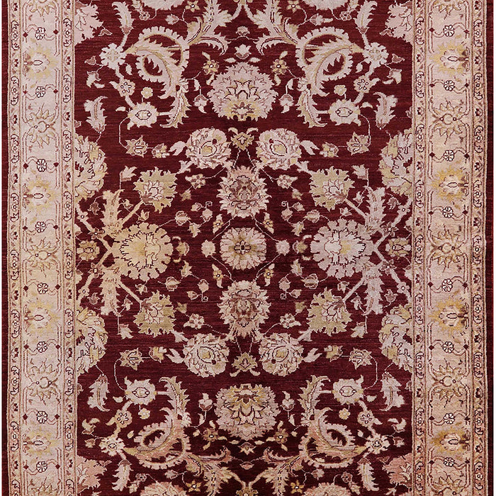 Mid-Century Modern Dark Salmon Pink Oriental Rug, urb851