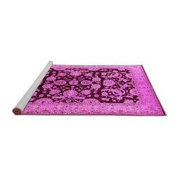 Sideview of Machine Washable Oriental Pink Industrial Rug, wshurb851pnk
