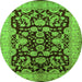 Round Oriental Green Industrial Rug, urb851grn