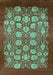 Machine Washable Oriental Turquoise Industrial Area Rugs, wshurb852turq