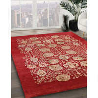 Mid-Century Modern Red Oriental Rug, urb852