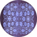 Round Oriental Blue Industrial Rug, urb852blu