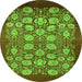 Round Oriental Green Industrial Rug, urb852grn