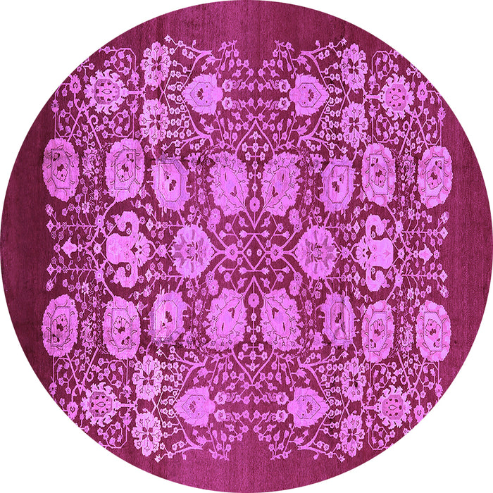 Round Oriental Purple Industrial Rug, urb852pur