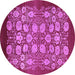 Round Oriental Purple Industrial Rug, urb852pur