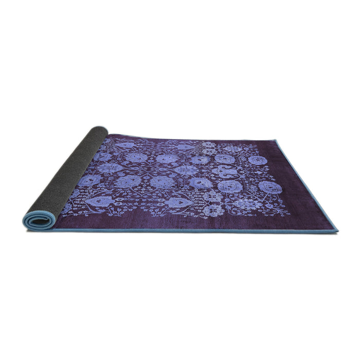 Sideview of Oriental Blue Industrial Rug, urb852blu