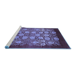 Sideview of Machine Washable Oriental Blue Industrial Rug, wshurb852blu