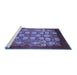 Sideview of Machine Washable Oriental Blue Industrial Rug, wshurb852blu