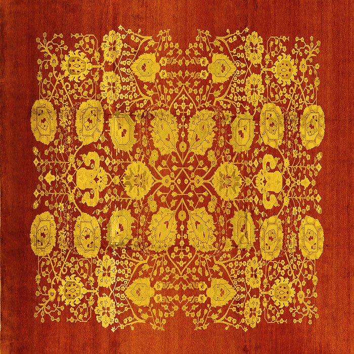 Square Oriental Yellow Industrial Rug, urb852yw