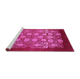 Sideview of Machine Washable Oriental Pink Industrial Rug, wshurb852pnk