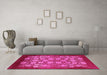 Machine Washable Oriental Pink Industrial Rug in a Living Room, wshurb852pnk