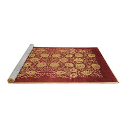 Sideview of Machine Washable Oriental Brown Industrial Rug, wshurb852brn