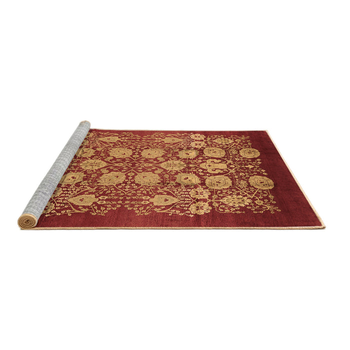 Sideview of Machine Washable Oriental Brown Industrial Rug, wshurb852brn