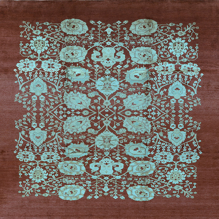 Square Oriental Light Blue Industrial Rug, urb852lblu