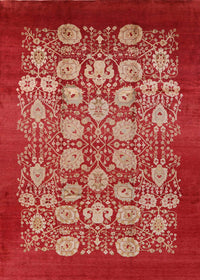 Machine Washable Industrial Modern Red Rug, wshurb852