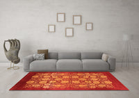 Machine Washable Oriental Orange Industrial Rug, wshurb852org