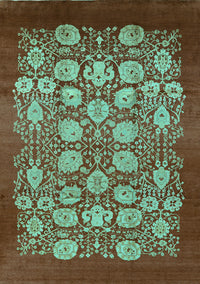 Oriental Turquoise Industrial Rug, urb852turq